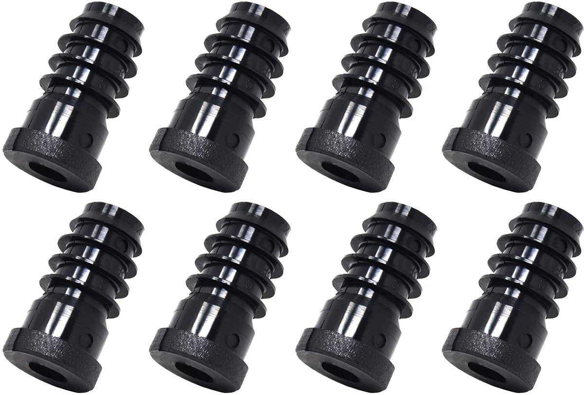 8x Schroefdraadstop - Afstelstoppen voor Ronde Buizen - Ã˜ 20 mm - Wanddikte 1-1,5 mm met M8 Binnendraad