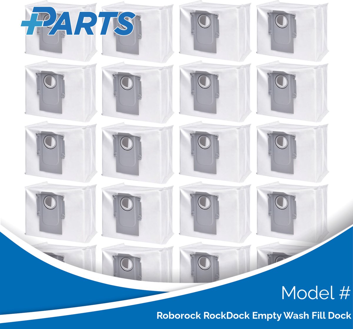 Plus.Parts Roborock RockDock Empty Wash Fill Dock Stofzakken (20 Stuks, Plus.Parts® alternatief voor 8.02.0132) Overig