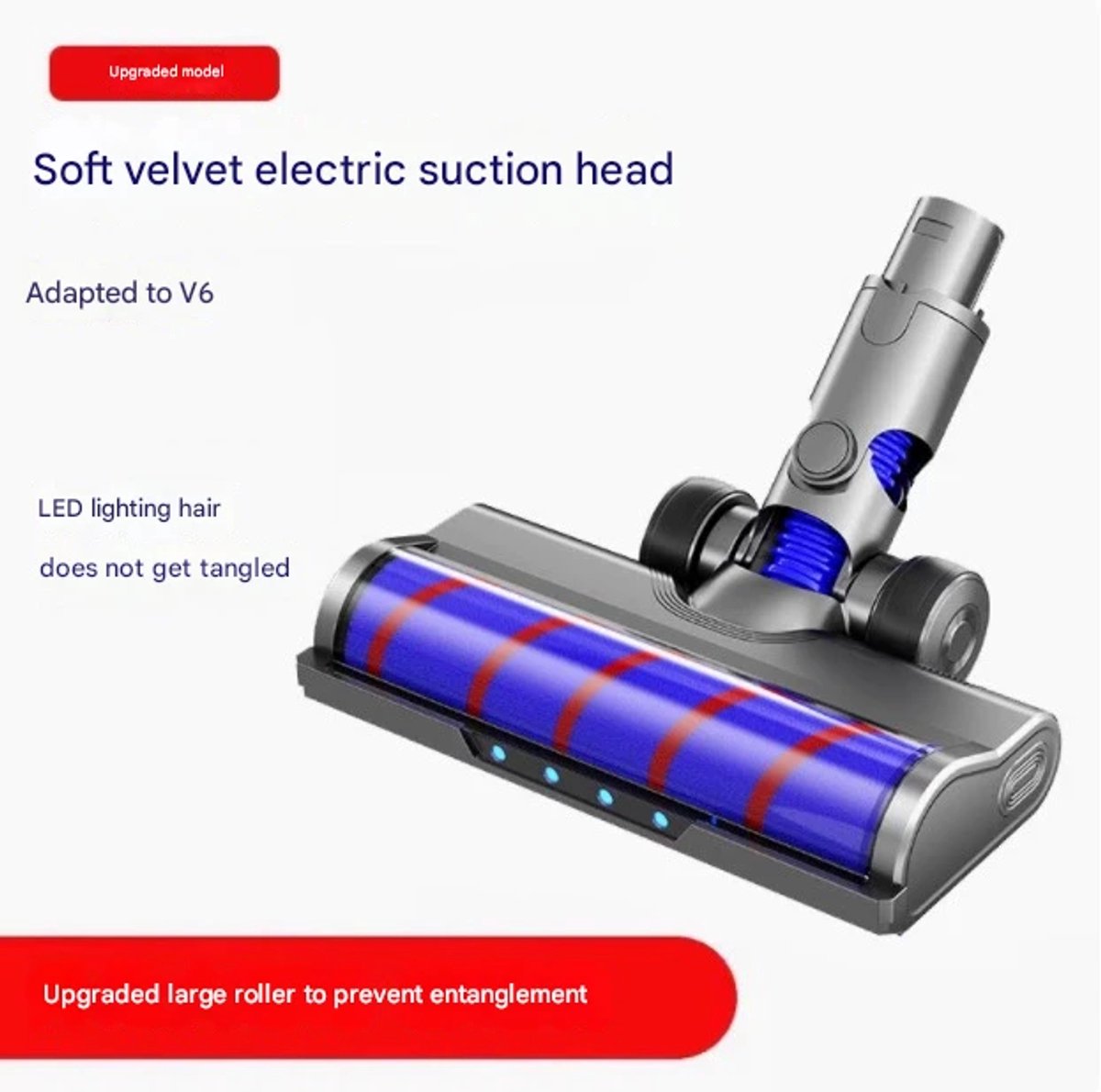 Geschikt voor Dyson V6 stofzuiger accessoires soft fluwelen roller zuigkop bodemborstel voor stofzuiger onderdelen, soft fluwelen bodemborstel 1 stuk