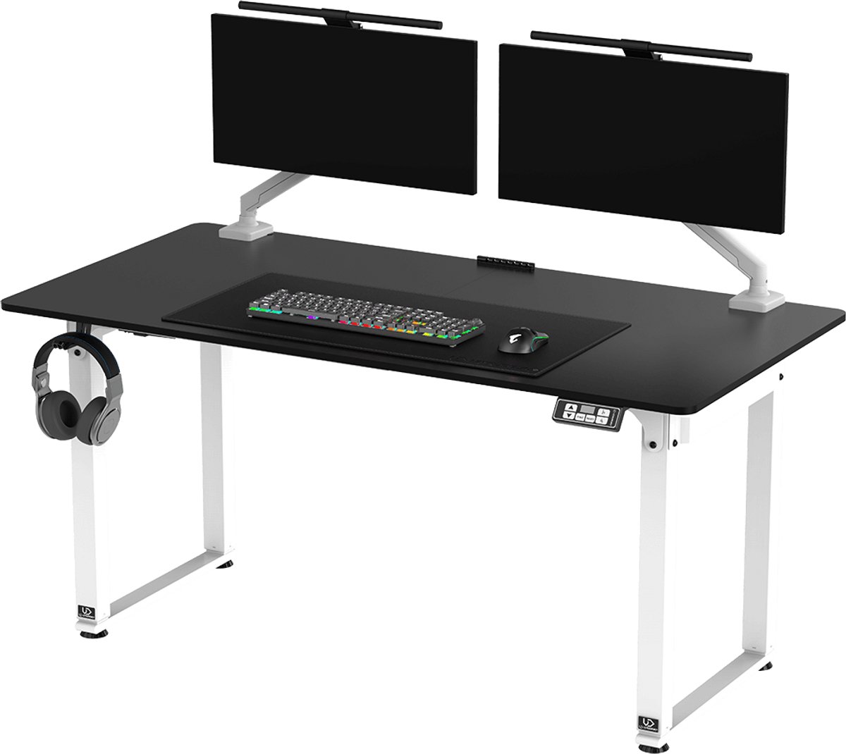 Ultradesk UPLIFT – Elektrisch Verstelbaar Bureau – Zwart – Voor Gaming, Home Office & Kantoor – Zit/Stabureau met Kabelbeheer & Accessoires