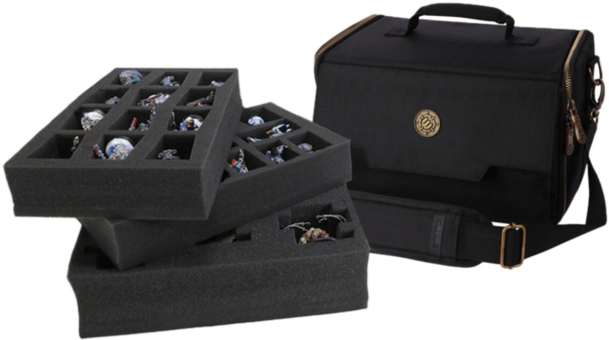 Enhance Gaming miniatuurfiguren tas - brede basis - zwart - beschermende draagtas.