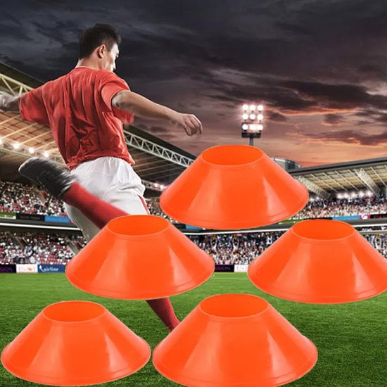 20 Stuks Trainingskegels - Markering Kegels Voor Voetbal, Basketbal & Sport Training - Inclusief Draagriem van Merkloos — afbeelding 4