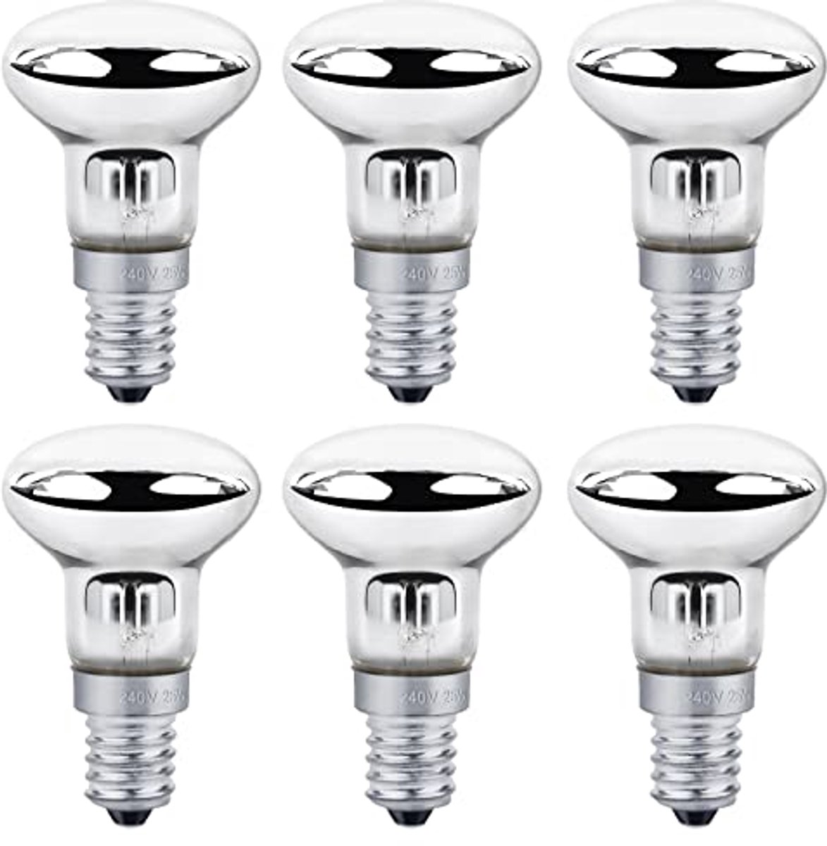 6 Stuks Lavalampen Gloeilampen E14 R39 25W - Warm Wit Verlichting voor Decoratie