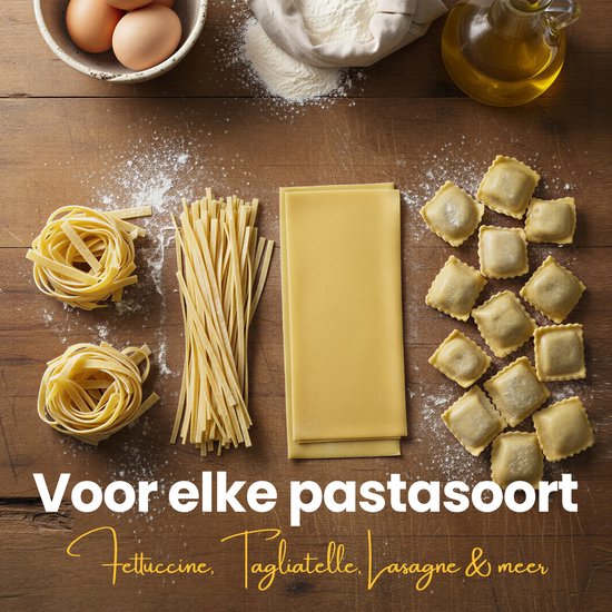 Tavola - Pastamachine + Pasta droogrek - Pasta maker - Pasta maken - Ravioli maken - RVS - Housewarming cadeau van Merkloos — afbeelding 4