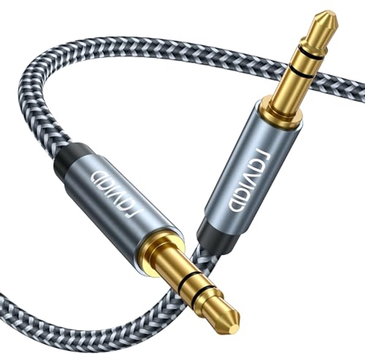 3,5 mm Aux-kabel - 2M stereo audiokabel jack naar jack - nylon gevlochten