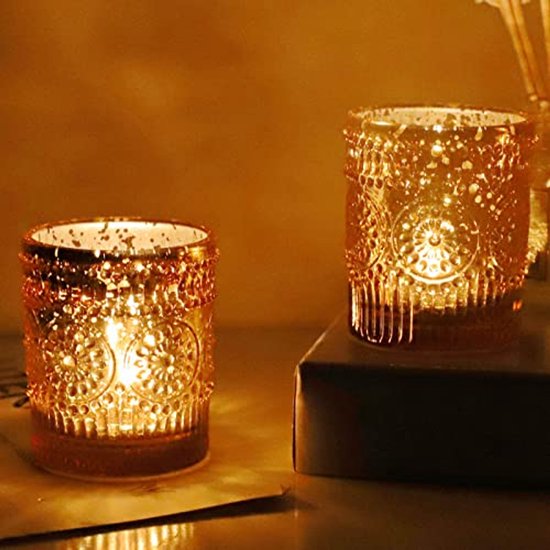 LAMORGIFT Rose Gold Votive Kaarsenhouders Set van 12