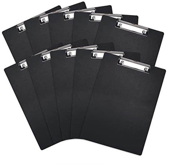 COSHEHKG A4 Klemmbrett,10 Stück PU Klemmbretter Set Schreibbrett mit Metallclips, Standardgröße 32 x 23cm Klemmbrett Schwarz Zwischenablage für Dokumente, Büro und Schule, Menü