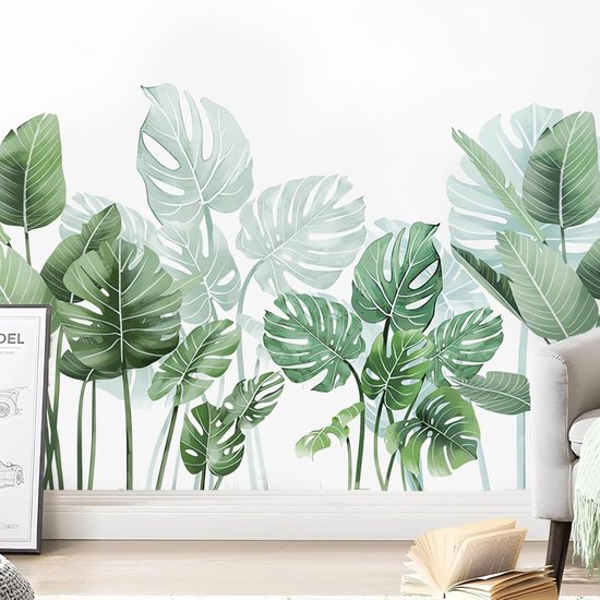 Plantes autocollantes - Décoration murale jungle - adhésives pour salon - salle de bain - chambre - bureau - couloir