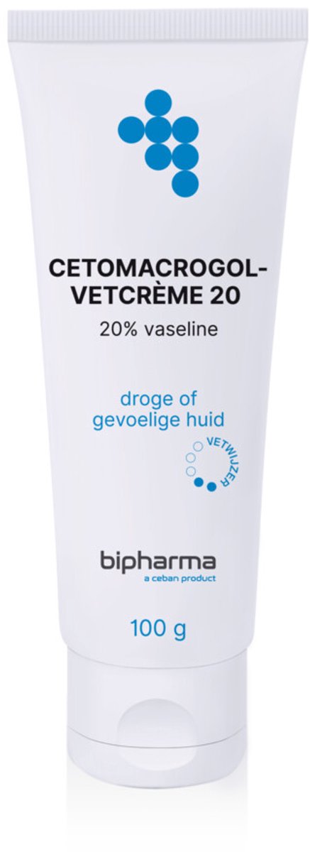 Bipharma Cetomacrogol-vetcreme 20% Tube Los - 2 x 100 gr - Voordeelverpakking