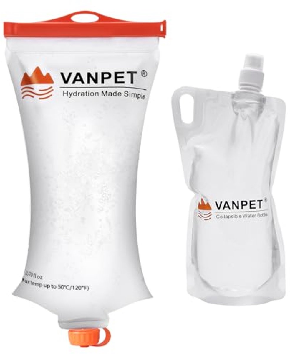 Waterzak 2L en 1L - Duurzaam en Inklapbaar - Compatibel met Sawyer Squeeze Waterfilter