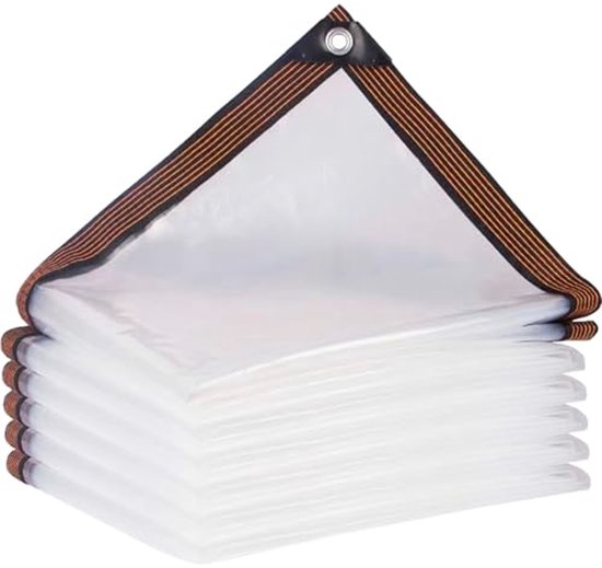 Waterdicht Transparant Zeil 2.4 x 3.5 m Ogen, Transparant Zeil, Regenbescherming, Waterdicht, Uv-Bestendig met Ingestanste Ringen Voor Bescherming Buiten, transparant