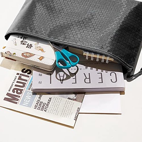 A4 Zipper File Bags - 5 Stuks Waterdichte Opslagzakken voor Documenten, School, Kantoor en Reizen — afbeelding 4