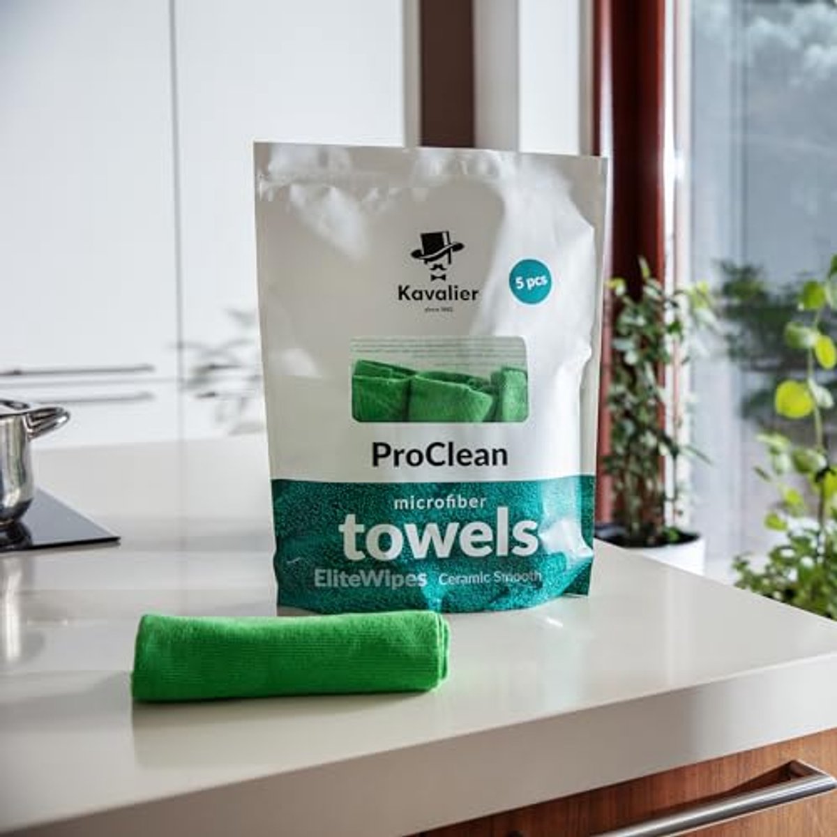 Set van 5 Microvezeldoeken - 41x41cm, 320gsm, 80% Polyester, 20% Polyamide - Groen