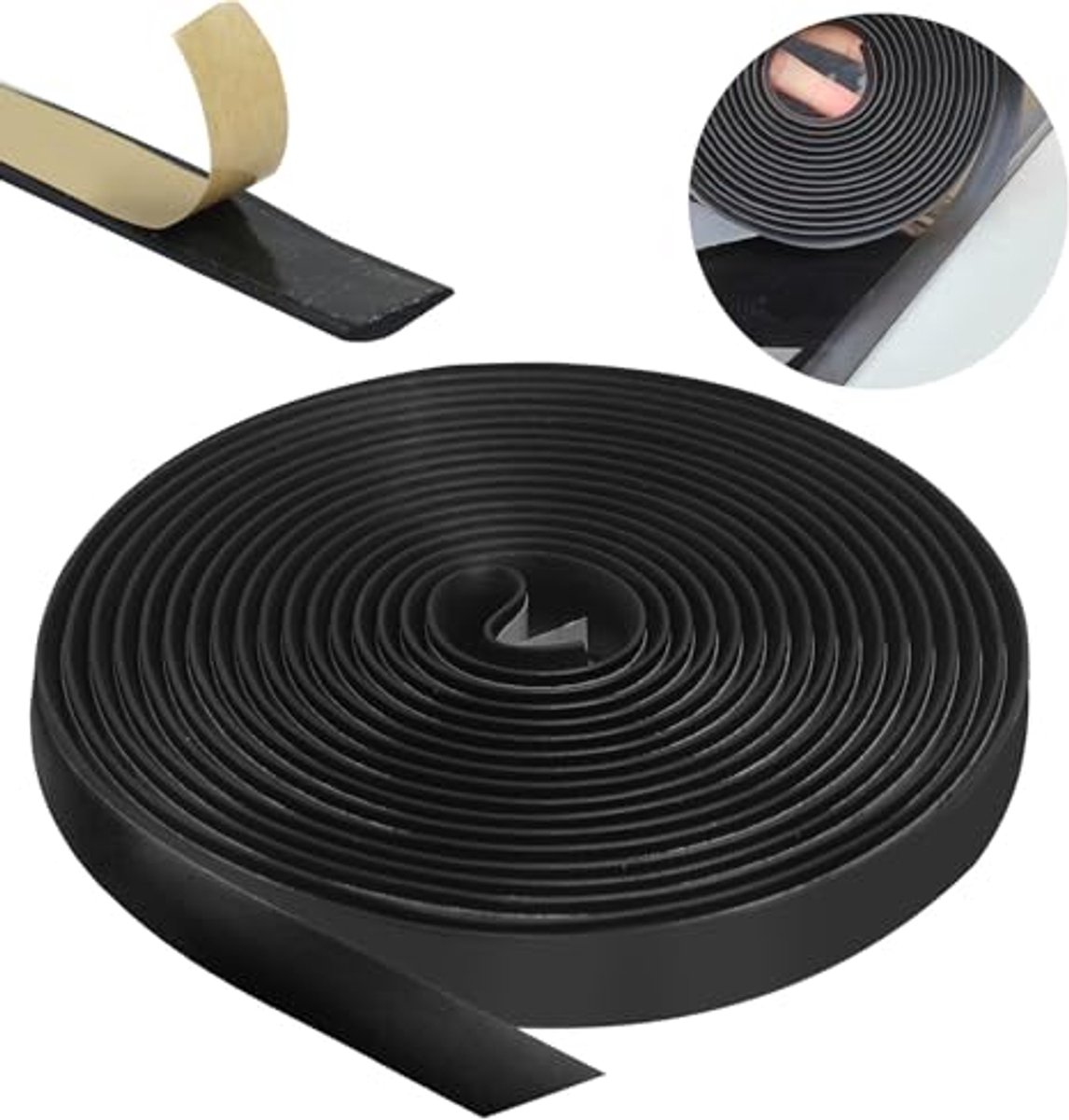 Zelfklevende Rubber Weerafdichting Voor Auto - 5mx15mmx1.5mm - Zwart