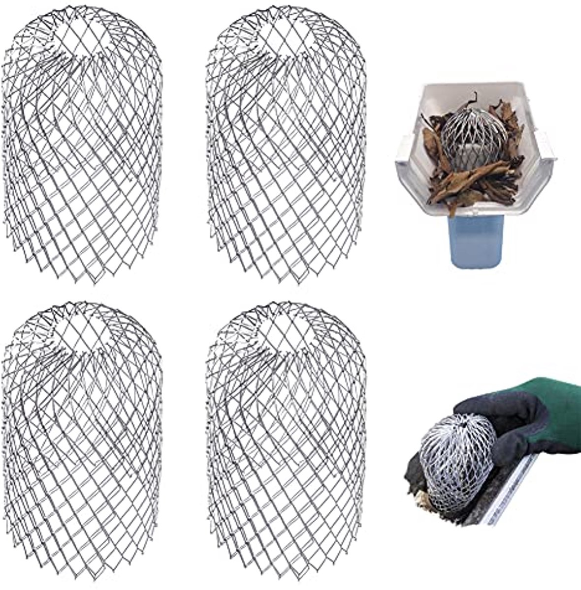 Dakgootbescherming - 4 stuks Aluminium Bladzeef en Regenfilter voor Gootbescherming