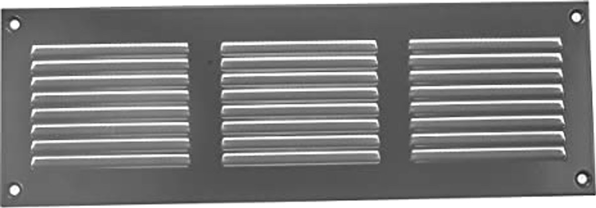 Ventilatierooster 30 x 10 cm – Grijs – Metalen Luchtteruglooprooster met Ongediertebeschermingsscherm