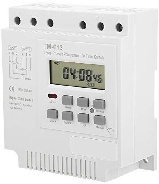Minuteur numérique hebdomadaire à trois segments 380 V - Minuteur programmable