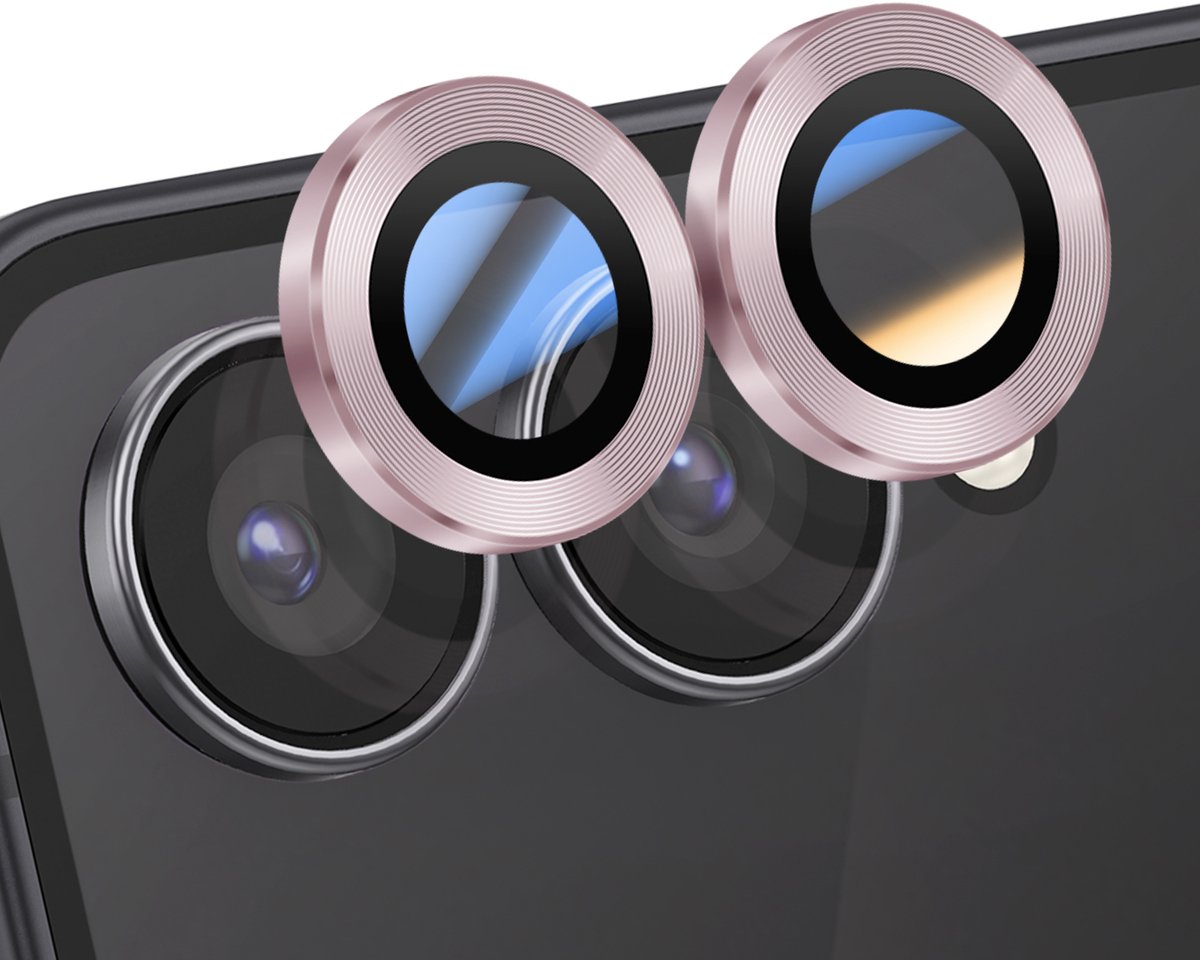 ENKAY, Camerabescherming Geschikt voor Samsung Galaxy Z Flip 7 Dubbele lens, Roze