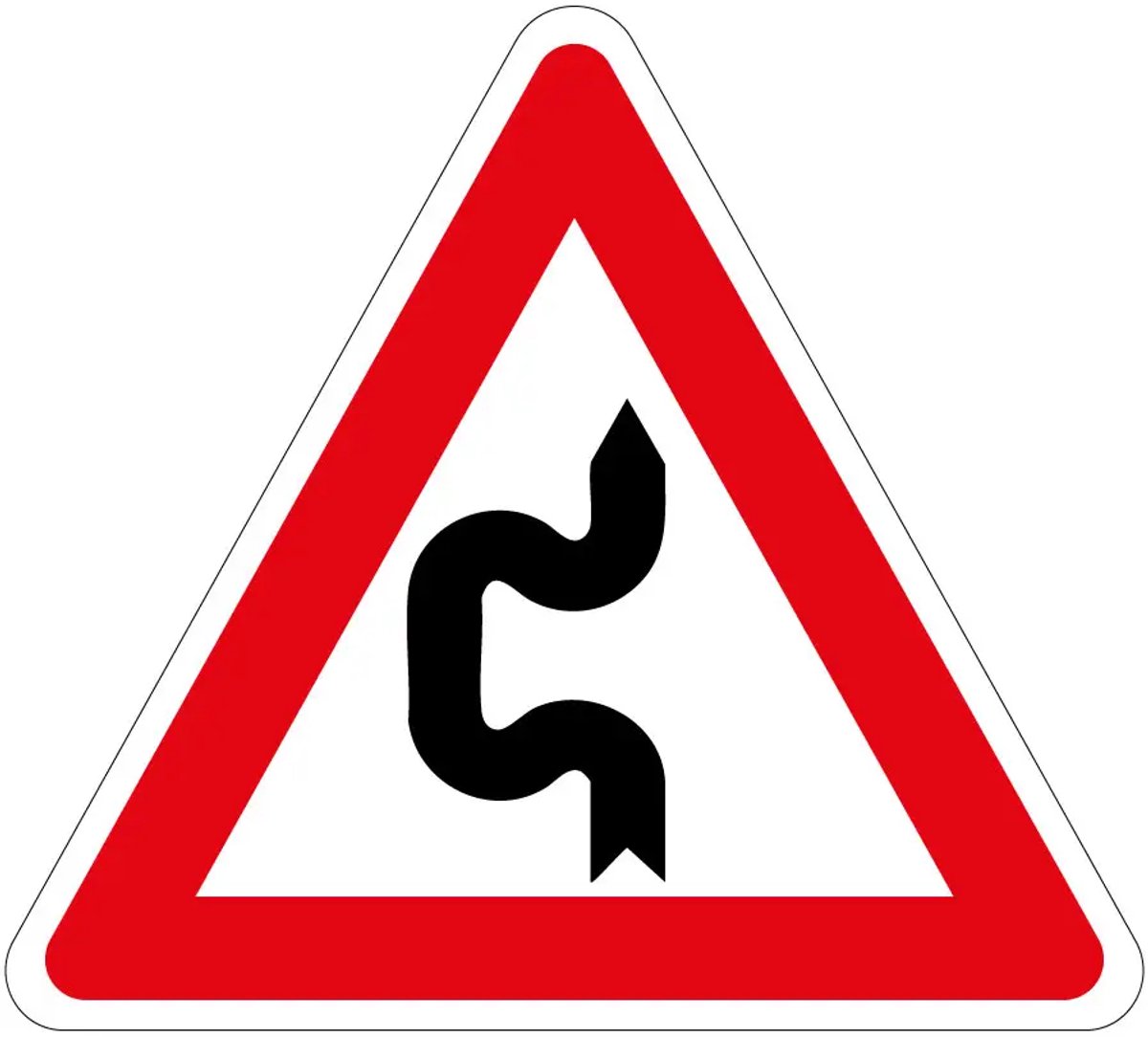 Dubbele S bocht links sticker | 10 cm