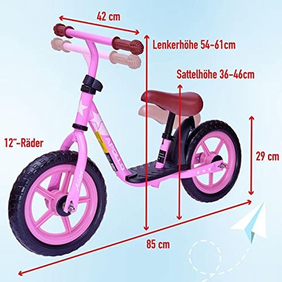 Veilige 12 Inch Loopfiets voor Kinderen - Schattige en Robuuste Balance Bike voor Jongens en Meisjes van Merkloos — afbeelding 5