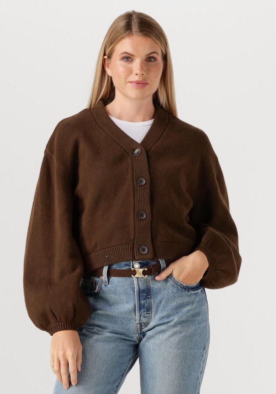MSCH Copenhagen Mschzafina Cardigan Truien & vesten Dames - Sweater - Hoodie - Vest- Bruin - Maat L/XL