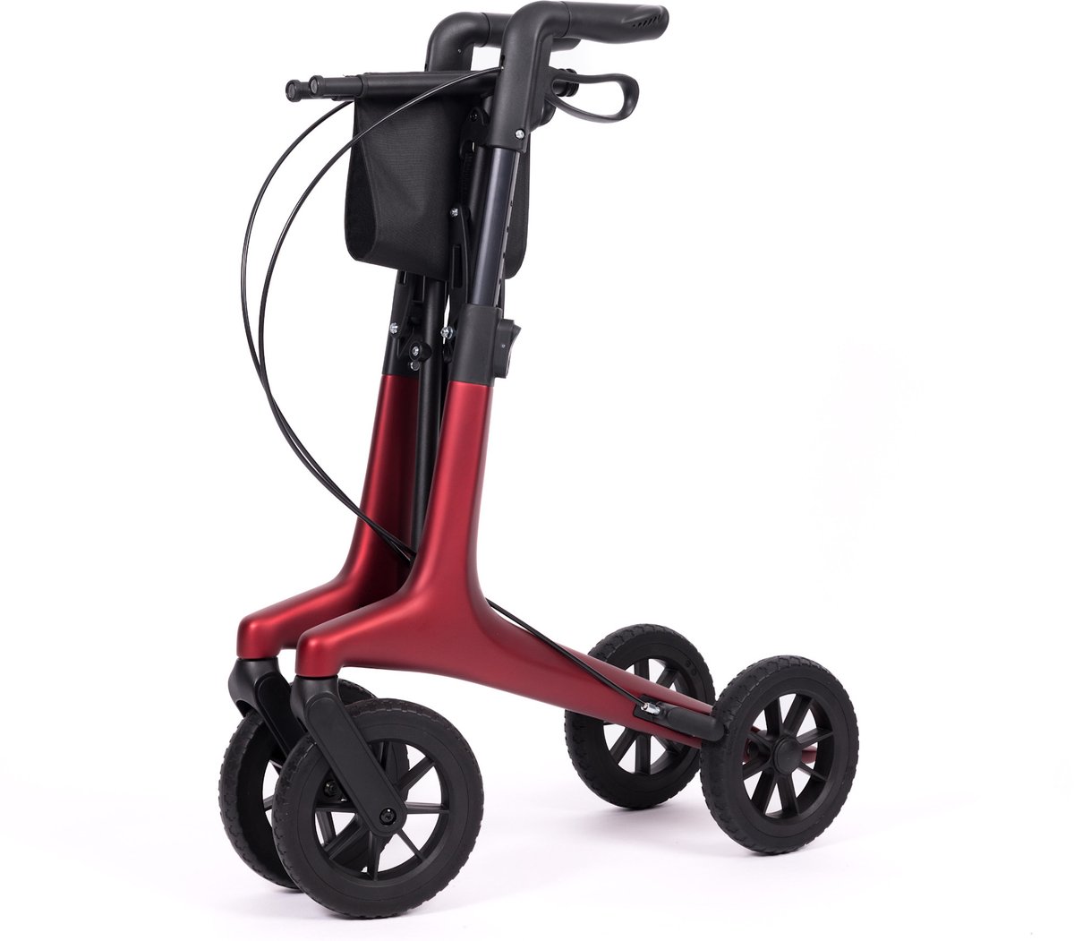 WheelzAhead - Carbon ALL-IN Rollator - Large - Matt Royal Red
