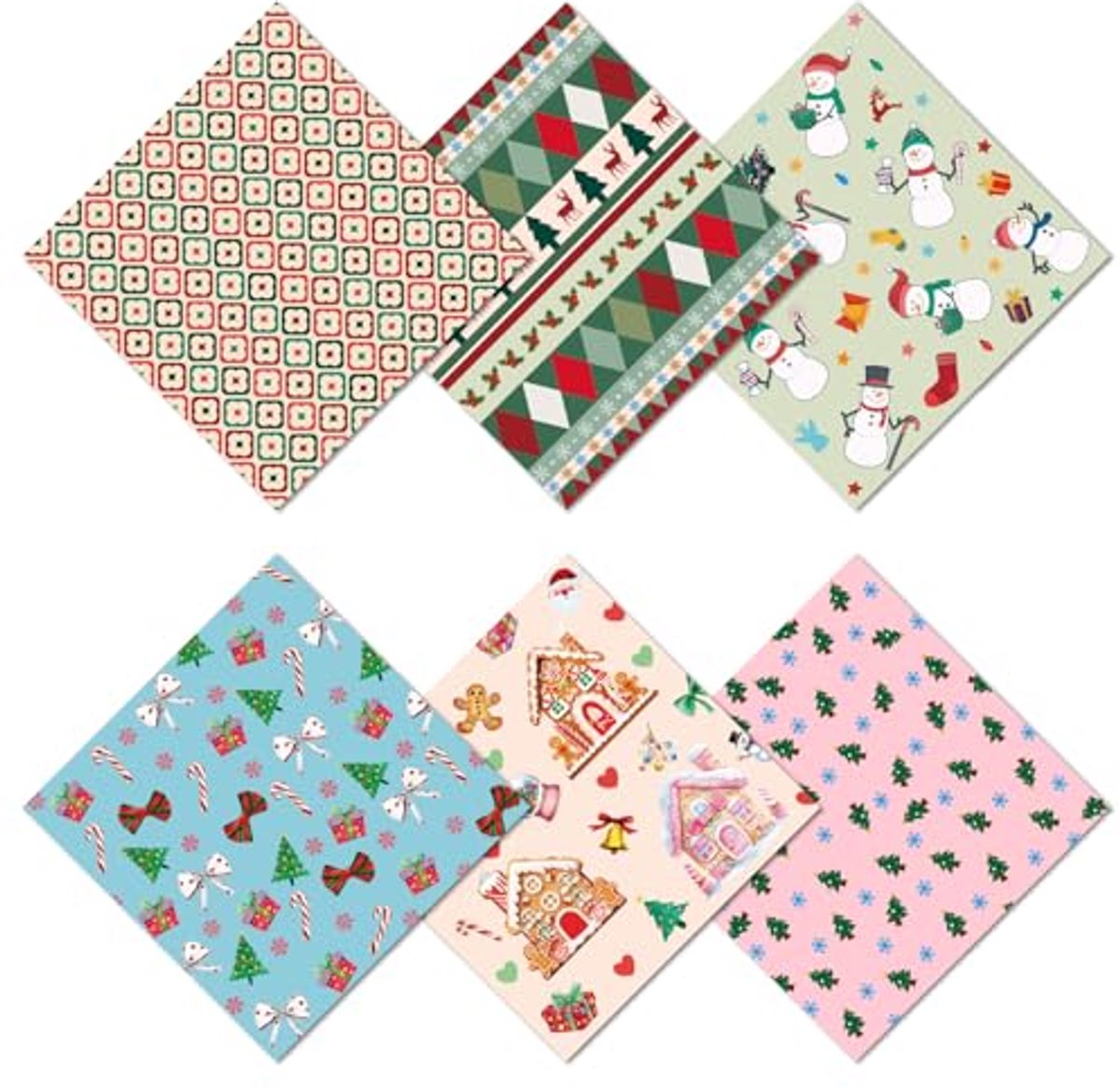 Kerst Microfiber Bril Reinigingsdoek 6 Packs - Herbruikbare Zachte Doekjes voor Brillen, Camera's en Mobiele Telefoons