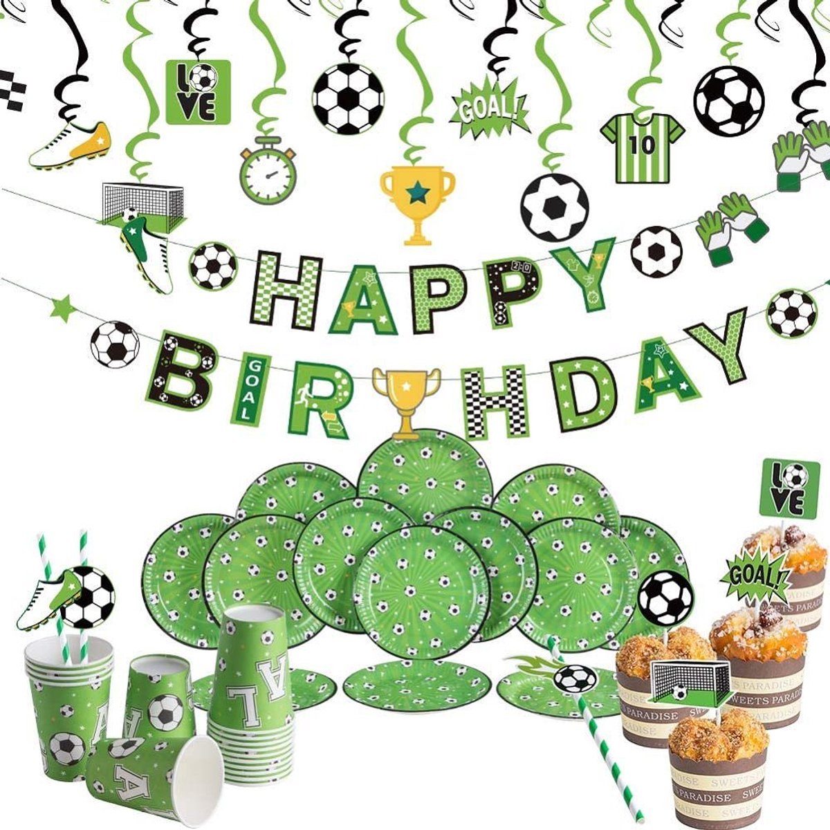 Cuhostki 1 World Cup Football Theme Decoration Set - Paper - Sports, Festive, Event