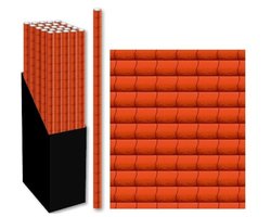 Product afbeelding van 2 Rollen - Dakpannen - Inpakpapier - Lengte 200cm - Breedte 70cm - Rood - Dakpan - Creatief - Papier - Knutselen