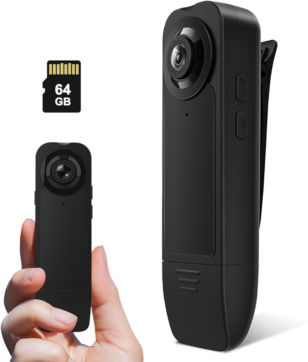 DailySupplies® Bodycam - Action Cam - Spycam - Bewegingsdetectie - 180º Draaibare Lens - Bodycam Politie - Full HD - Zwart