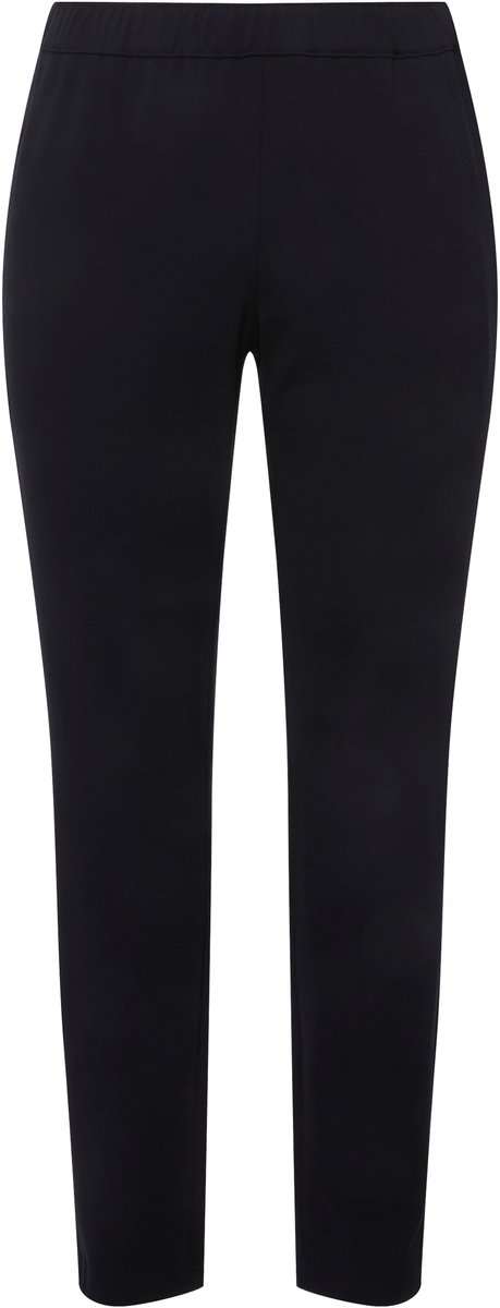 Ulla Popken - Dames - Punto-broek Sienna smalle pijp elastische tailleband - Middernachtblauw - Maat 60