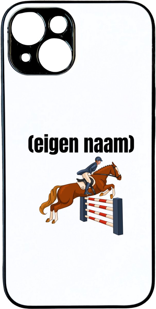 Hacebo® - paardrijden met eigen naam telefoonhoesje - Paarden - paarden liefhebbers - telefoonhoesjes - iemand die houdt van paarden - verjaardag - cadeau - kado - hoesje geschikt voor iPhone 14