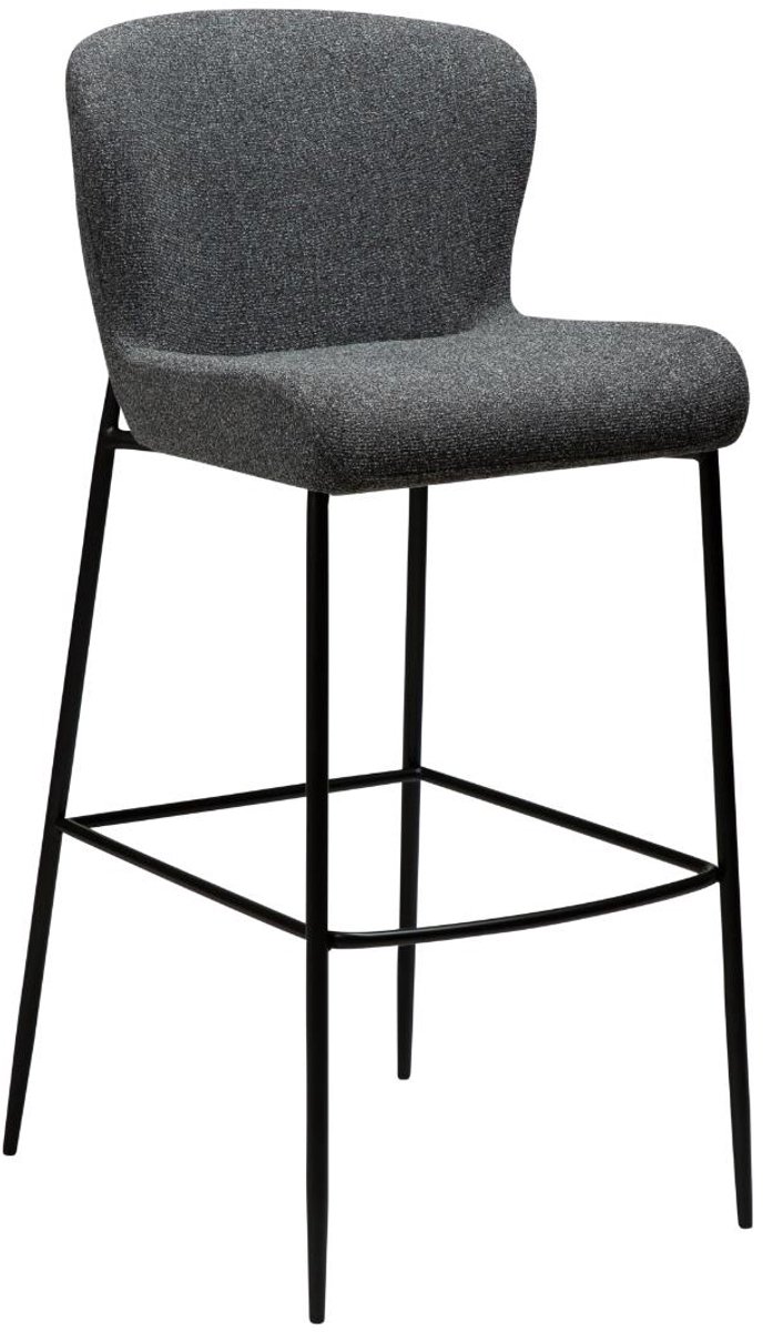 Glam Dan-Form barstoel bouclé donkergrijs.