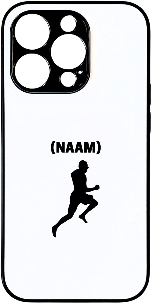 Hacebo® - Hardloop met eigen naam telefoonhoesje - Hardlopen - Hardloper - telefoonhoesjes - Sport - hoesje geschikt voor iPhone 14 Pro