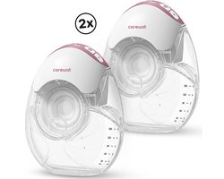 Carewat® Flow Max Borstkolf – Dubbele Elektrische Borstkolf – Handsfree & Draadloos borstkolven – BPA-vrij – Fluisterstil – Snelladen via USB-C – 12 Niveaus – Tire Lait - Breast Pump