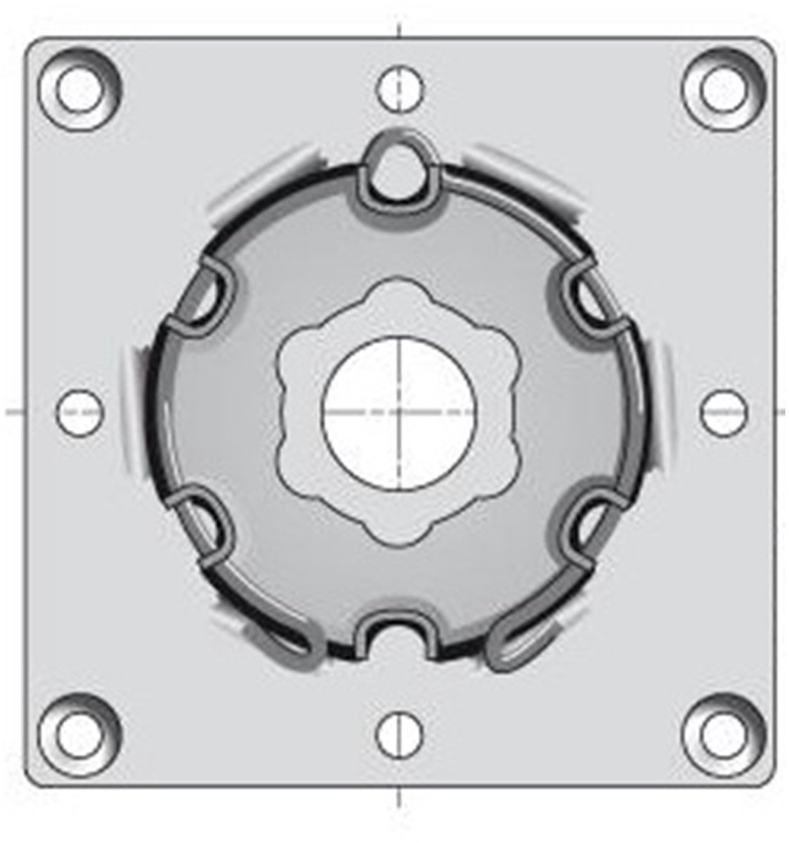 Motorsteun met bevestigingsplaat 100x100 incl. borgclip
