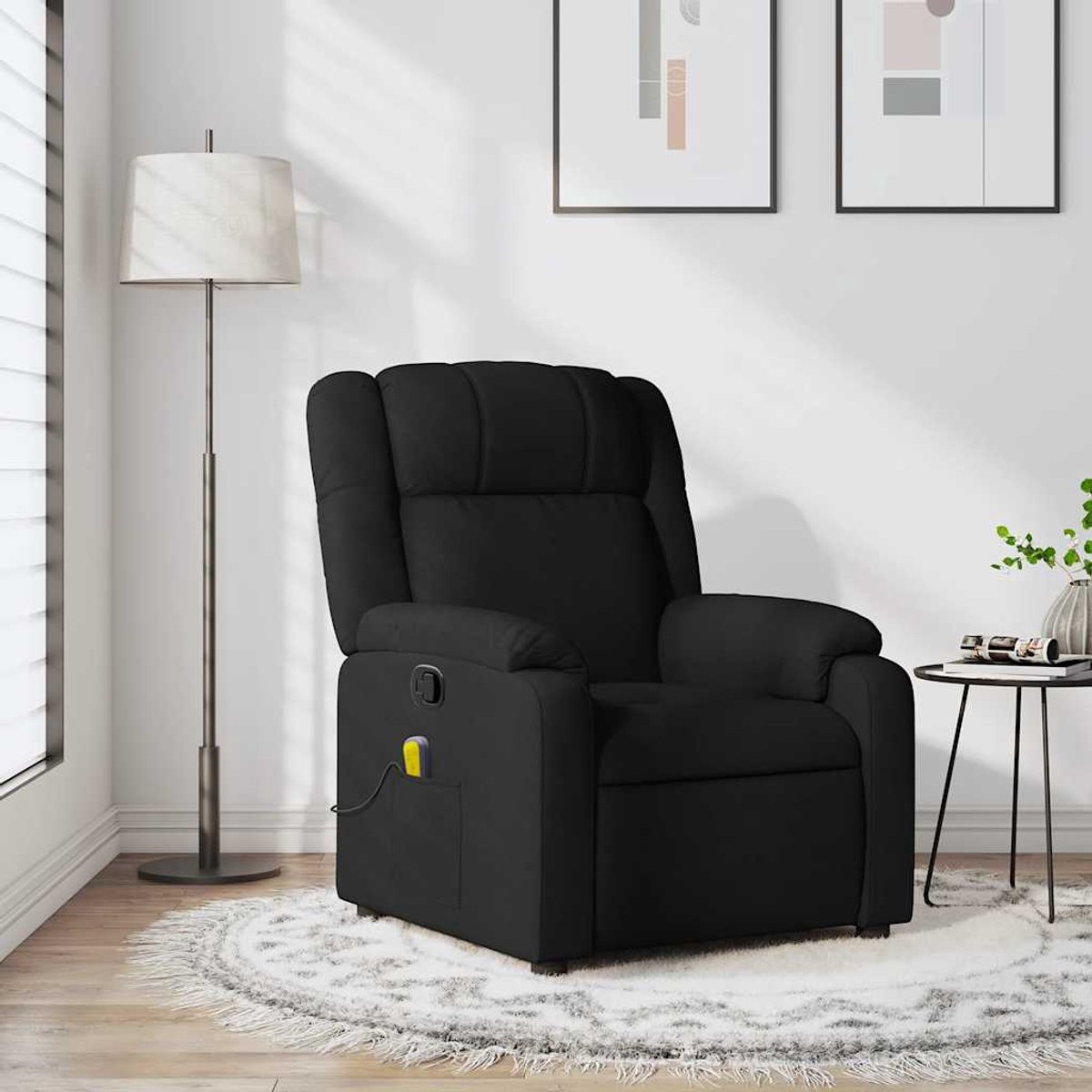 vidaXL Massagestoel - met - zwarte - stof