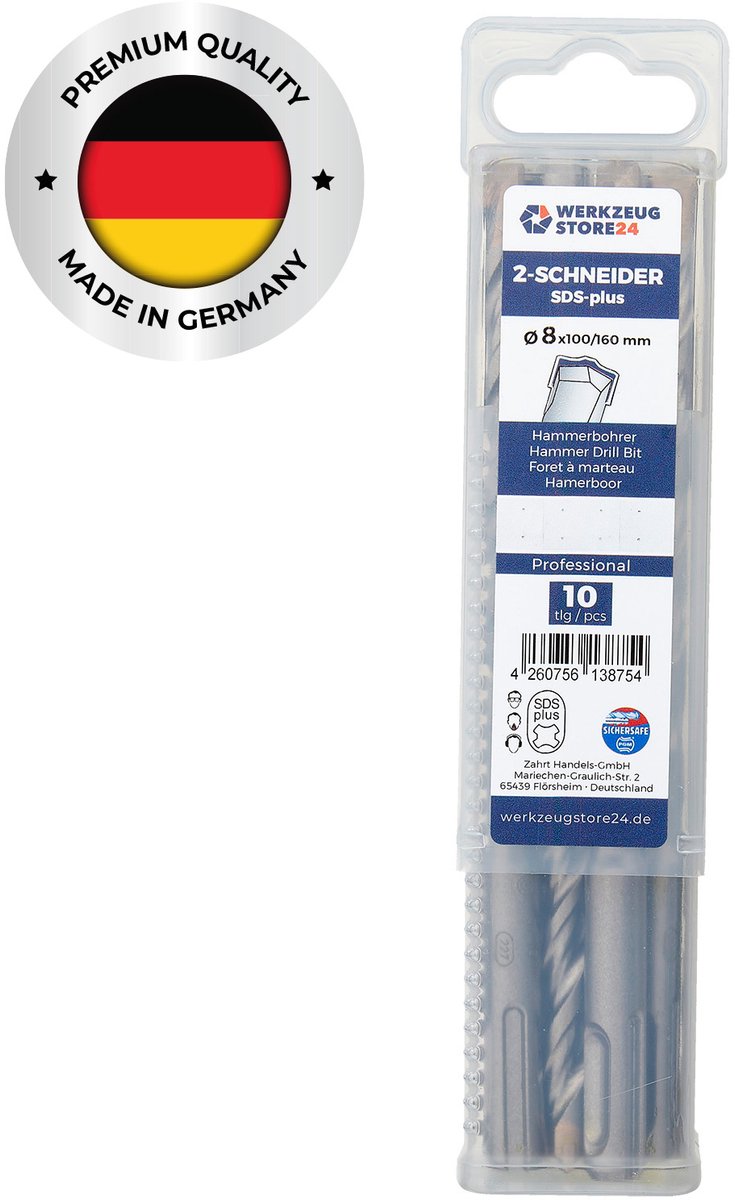WS24 10x SDS-Plus klopboor PRO Ø 8 x 160 / 100 mm - WS24-100421
