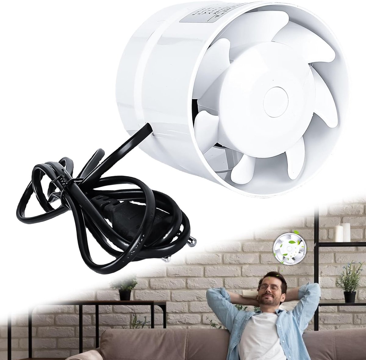 Kanaalbuisventilator 100mm - Stille Inline Afvoerventilator voor Badkamer en Keuken