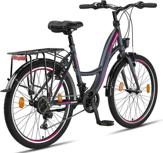 Premium Stadsfiets voor Kinderen en Volwassenen - Beschikbaar in 20, 24, 26 en 28 Inch met 21 Versnellingen van Merkloos — afbeelding 2