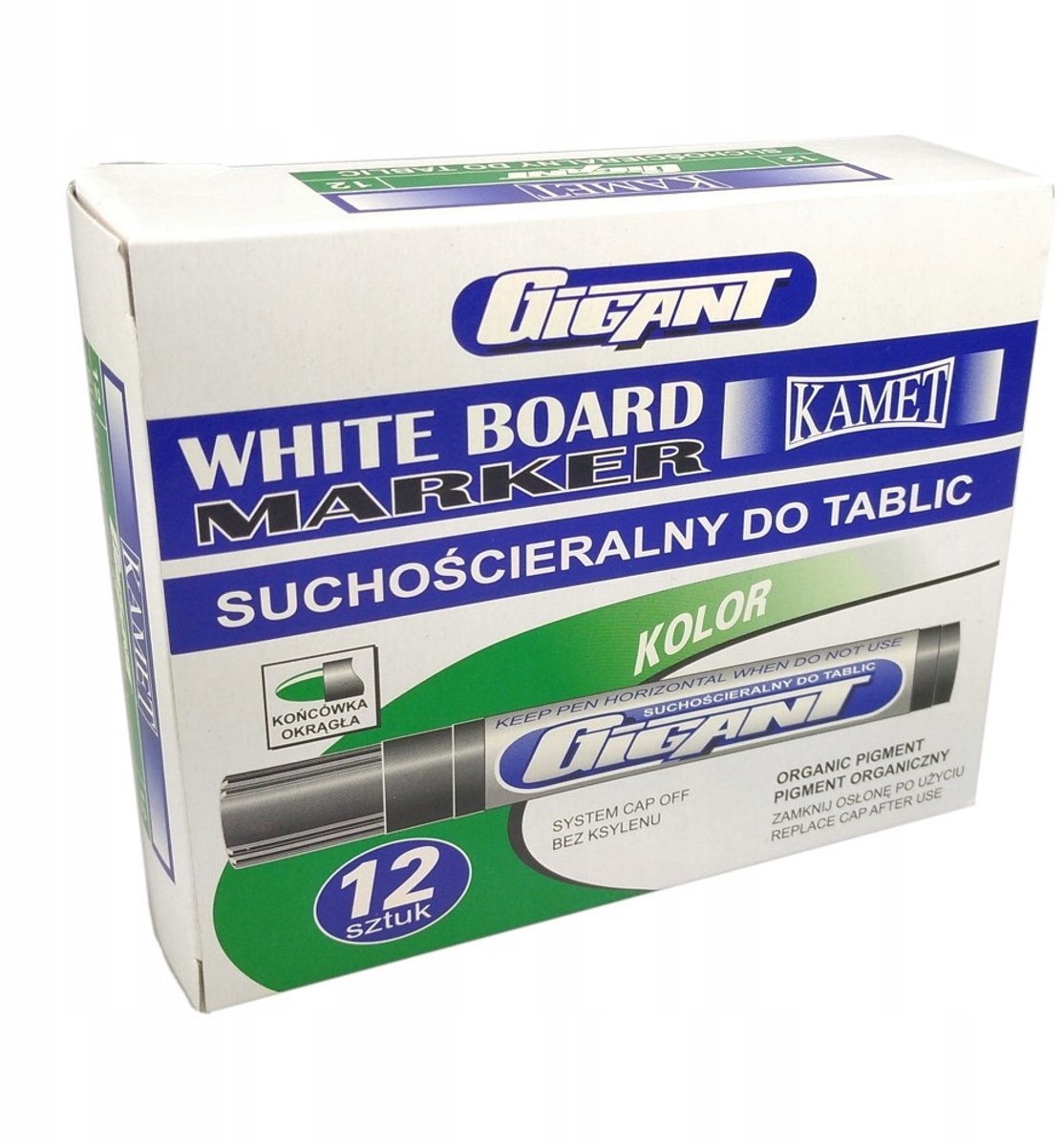 KAMET GIGANT groene whiteboardmarkers - set van 12