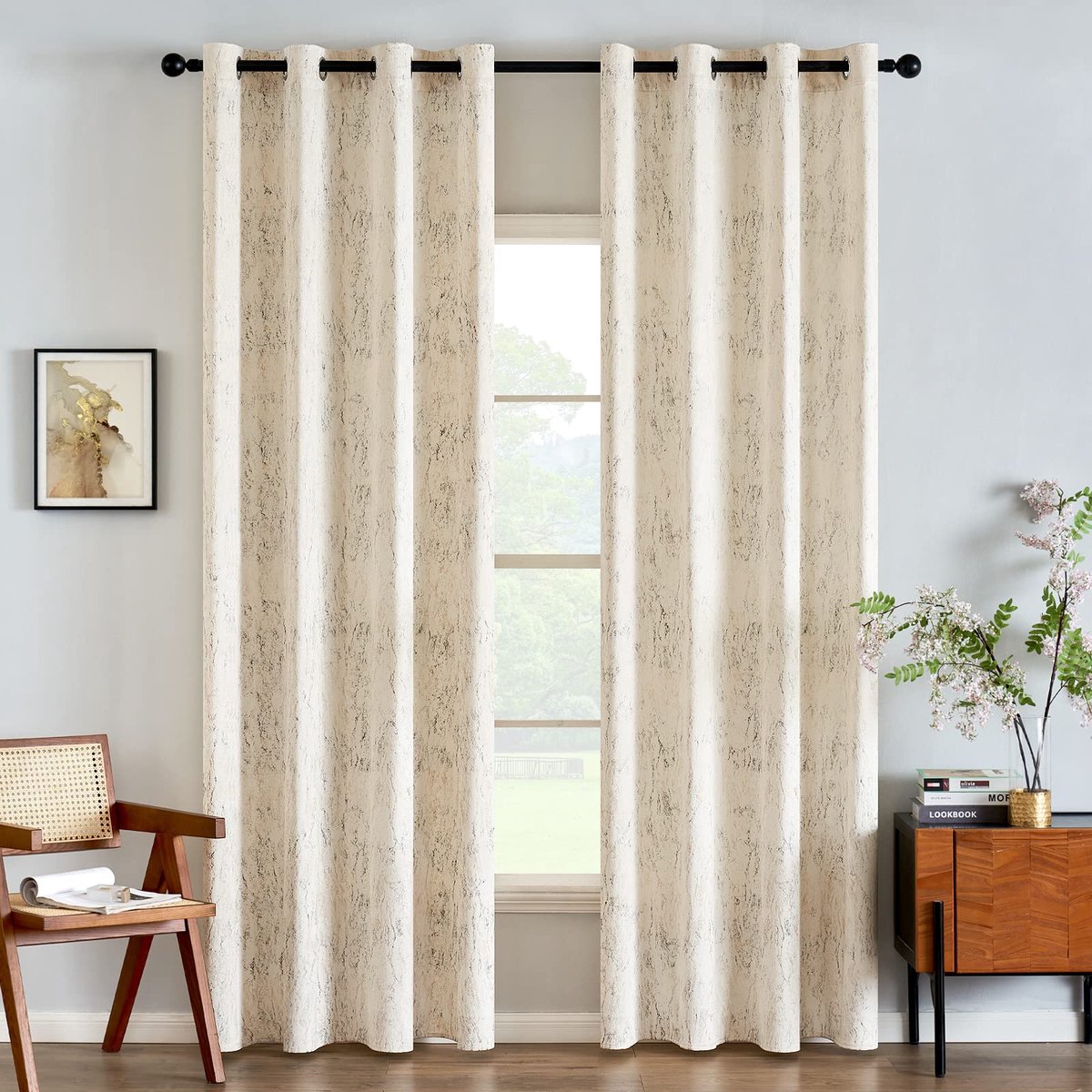 Unyqoos Elegante fluwelen gordijnen set met isolerende werking voor slaapkamer en woonkamer wit