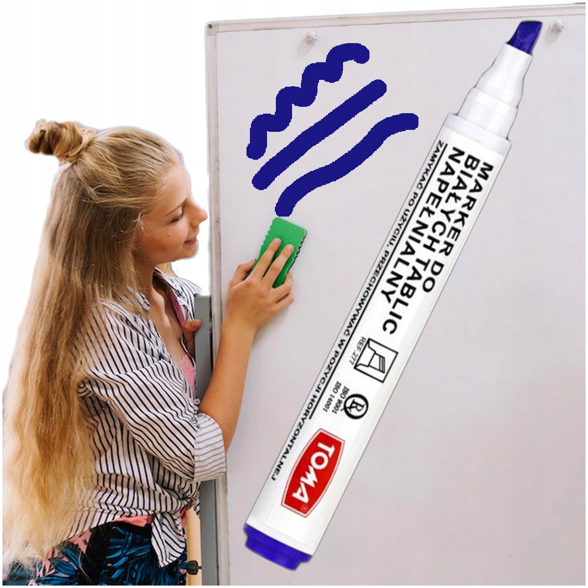 Blauwe Stiften voor Whiteboard - Vervaag- en Spoorloos