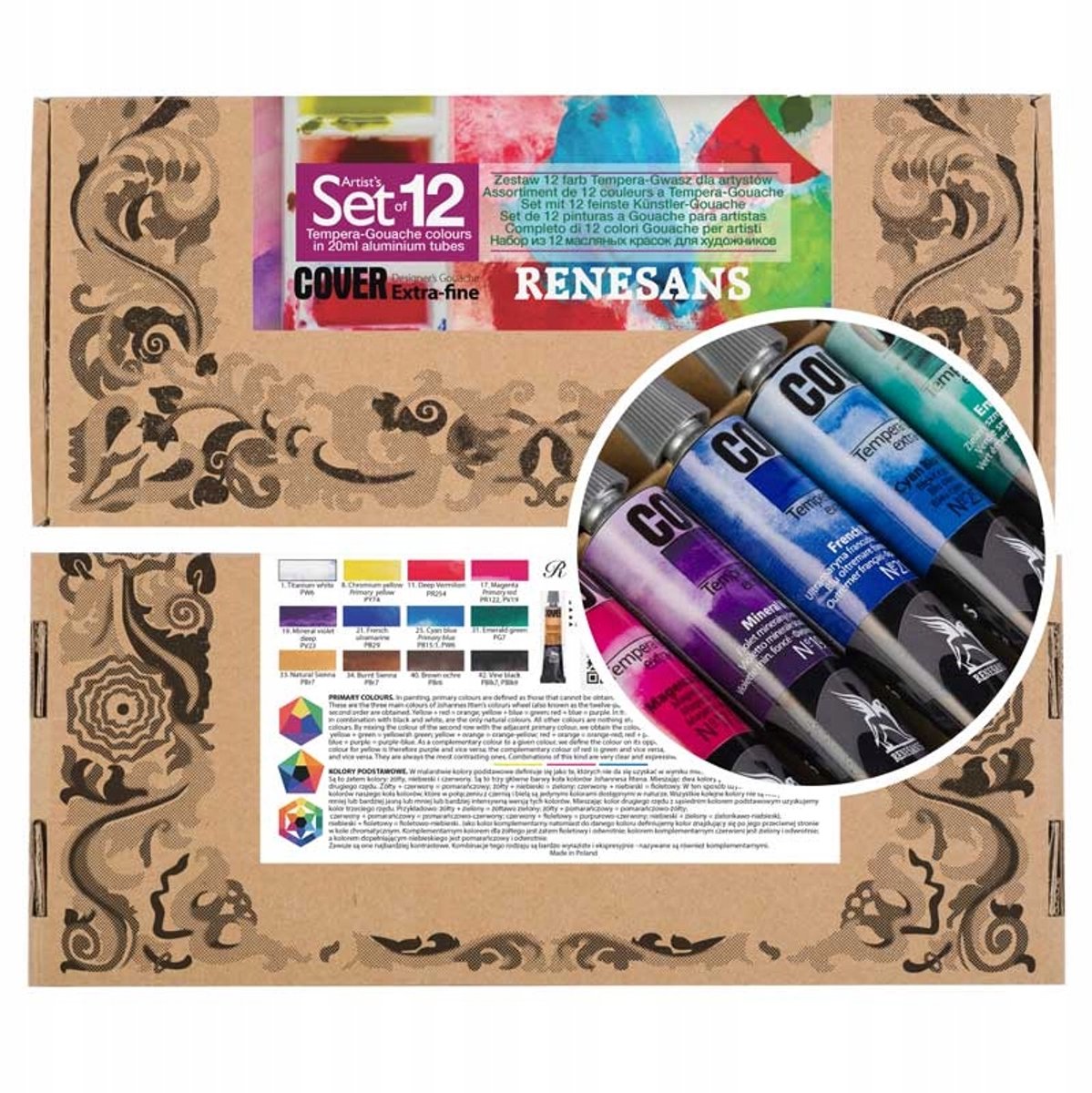 Renesans Cover Tempera Gouache Verf Set 12x20ml