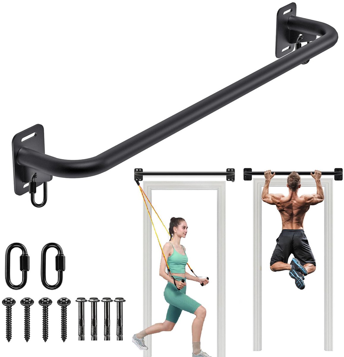 Unyqoos® Wandgemonteerde optrekstang voor krachttraining en bovenlichaam fitheid