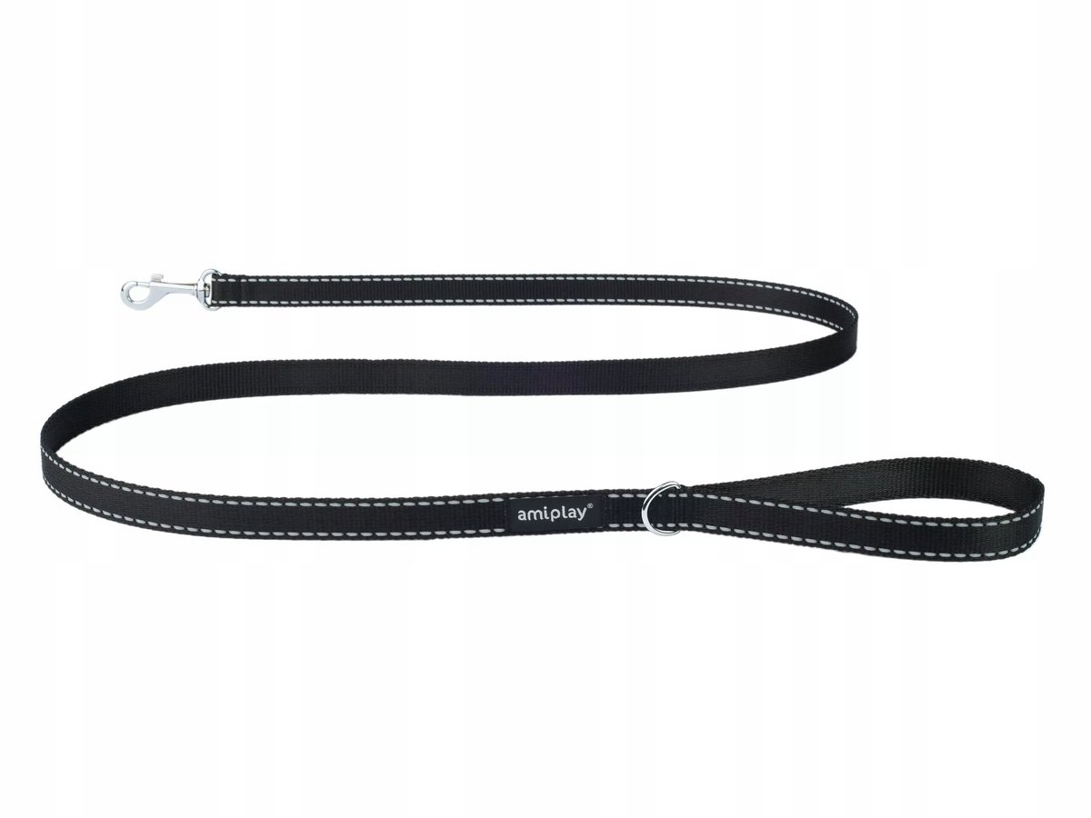 Amiplay Reflective Hondenlijn XL Zwart 150cm - Veiligheid & Comfort