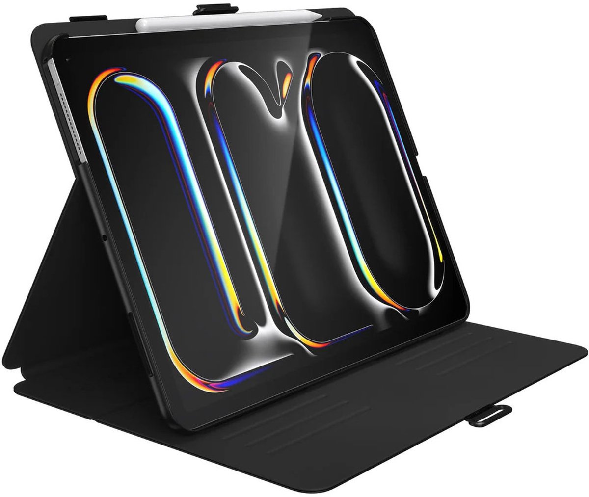 Speck Tablethoes geschikt voor Apple iPad Pro 13 Inch (2025) Hoes | Speck Balance Folio Bookcase + Stylus Houder - Zwart