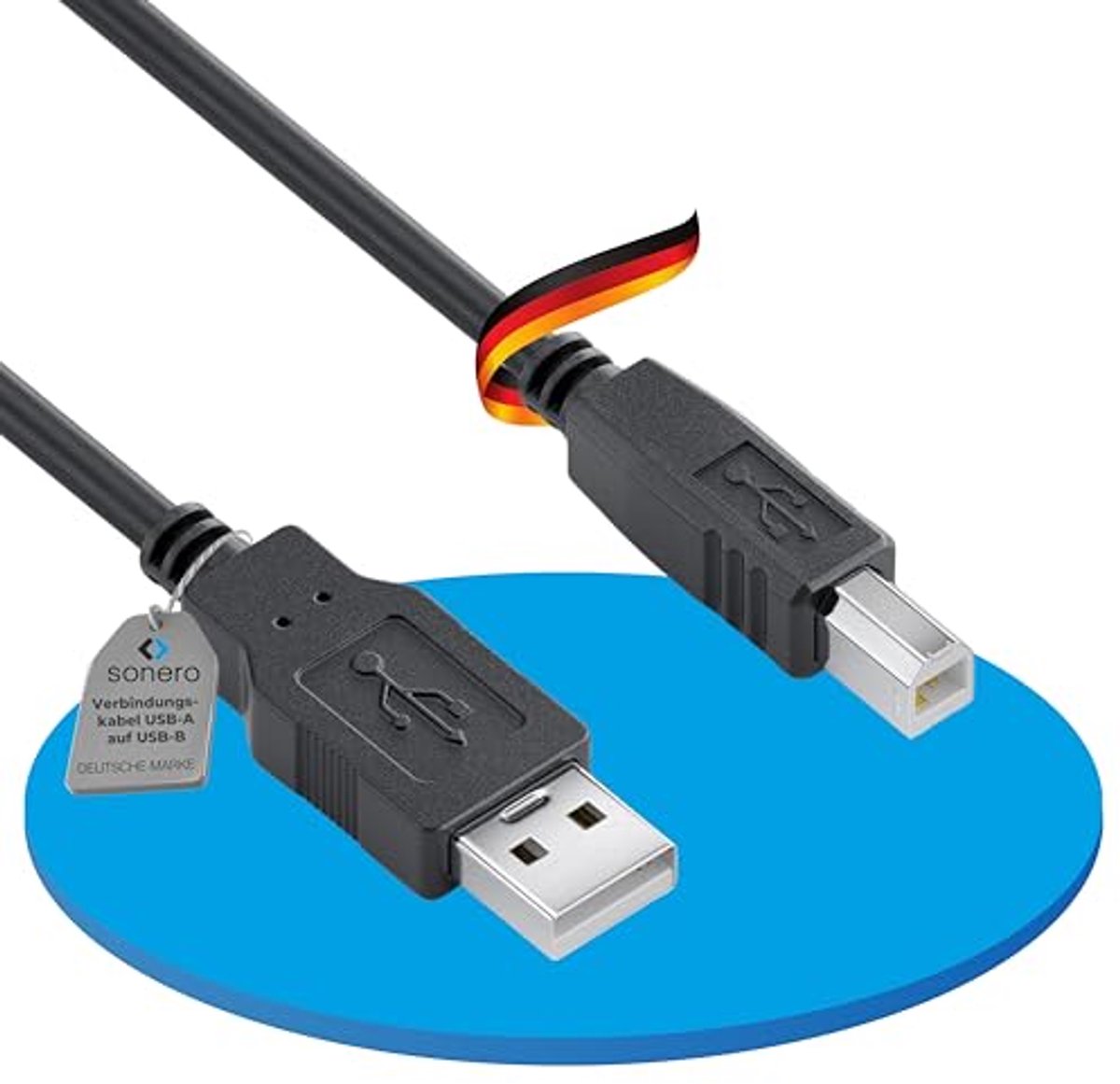 USB 2.0-kabel A-stekker naar B-stekker - 1,50 m, 480 Mbit/s, zwart