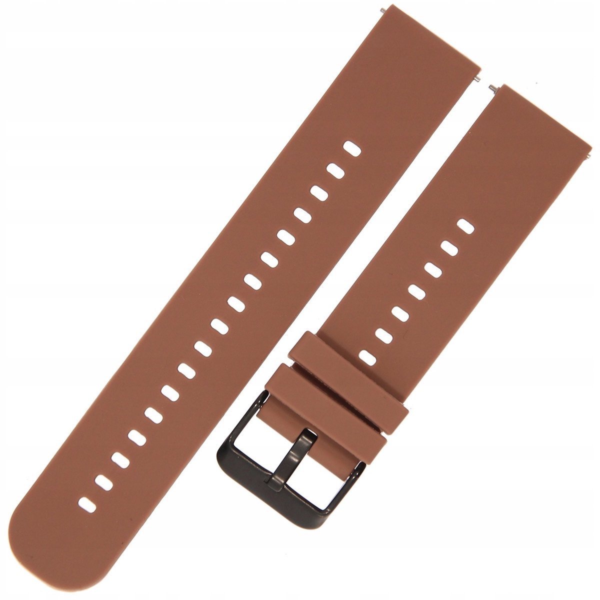 Rubberen Horlogeband U27 - Bruin-Zwart - 22mm