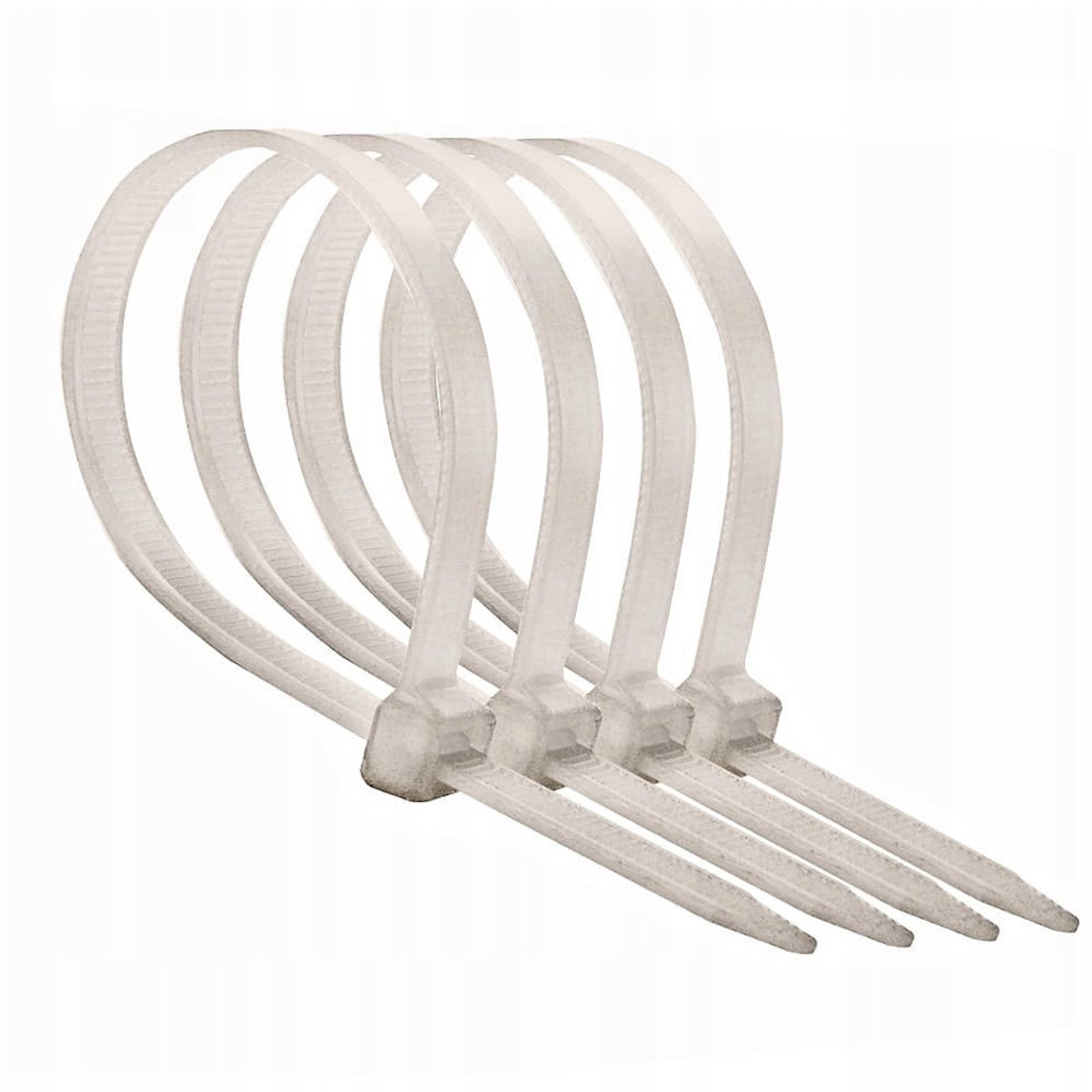 100x witte kabelbinders 200 mm x 2,5 mm - sterk en duurzaam